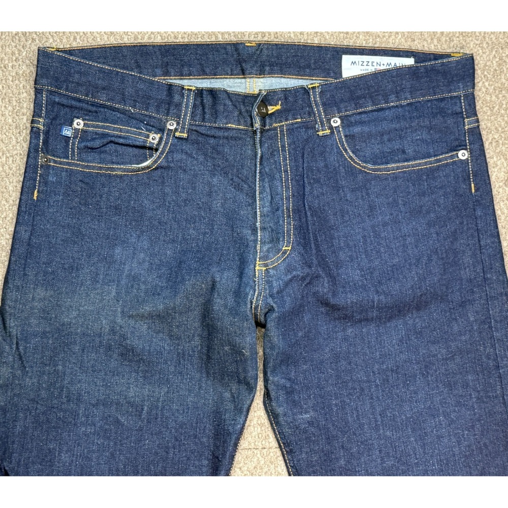 Mizzen+Main Men's Straight Leg 5 Pocket Denim Jeans Size 34 - Picture 2 of 11